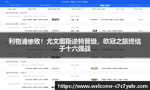 利物浦惨败！尤文图斯逆转晋级，欧冠之旅终结于十六强战